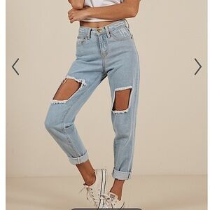 Showpo Light Blue Boyfriend Jeans